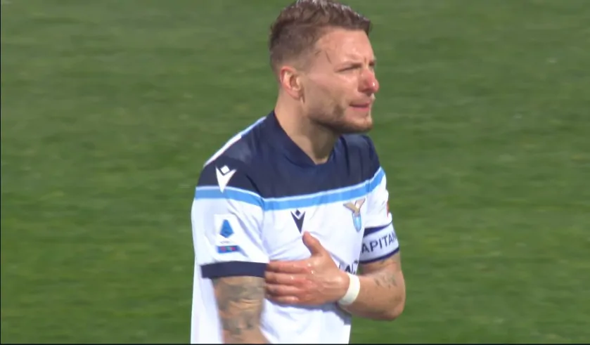 Cagliari-Lazio, spavento nel finale per Immobile: il motivo