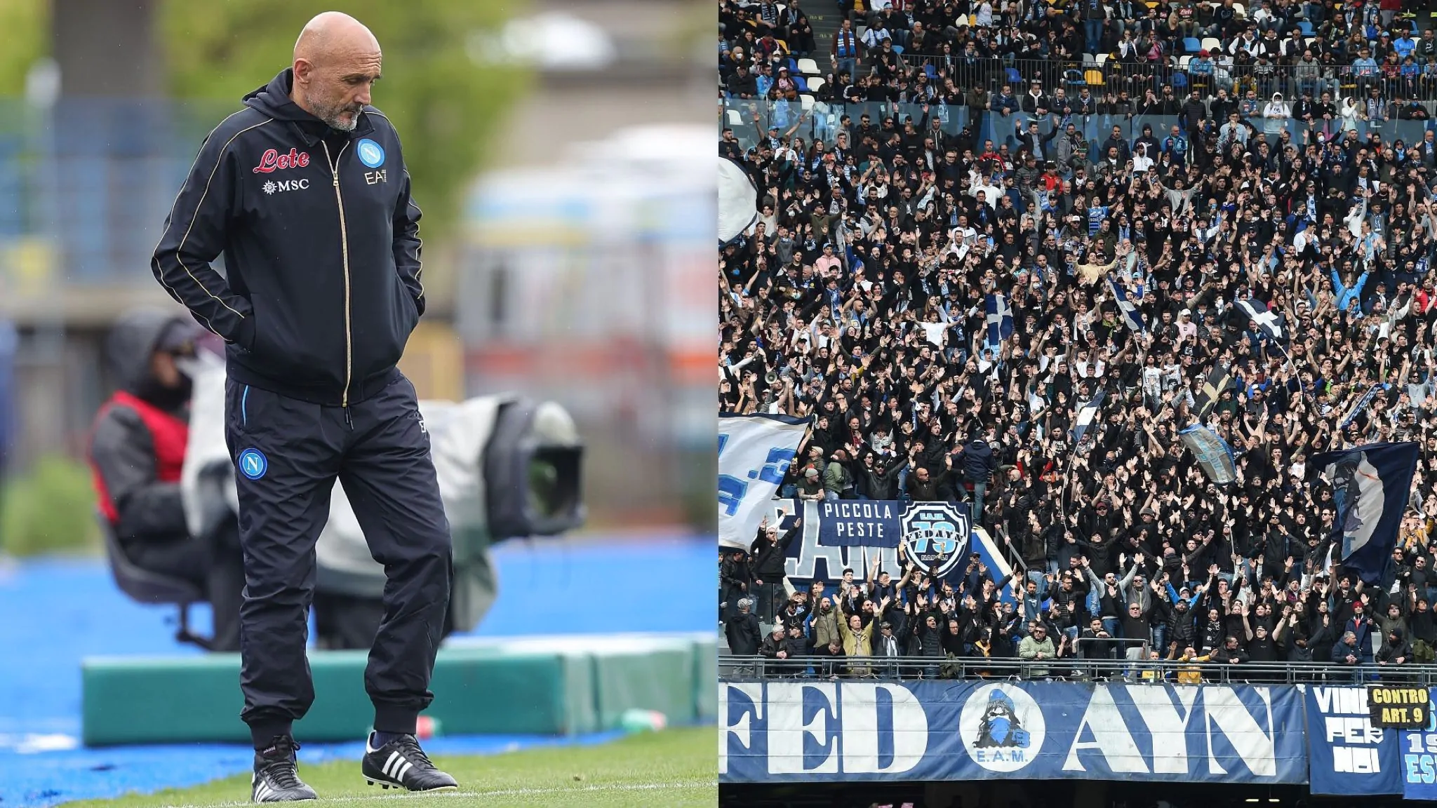 [FOTO] I tifosi del Napoli contro Spalletti: striscione fuori dal Maradona!