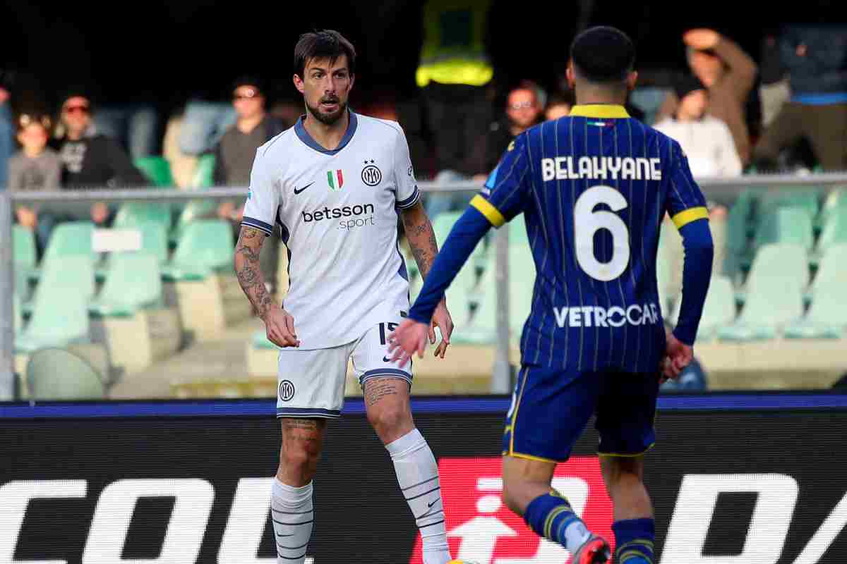 infortunio Francesco Acerbi Hellas Verona-Inter