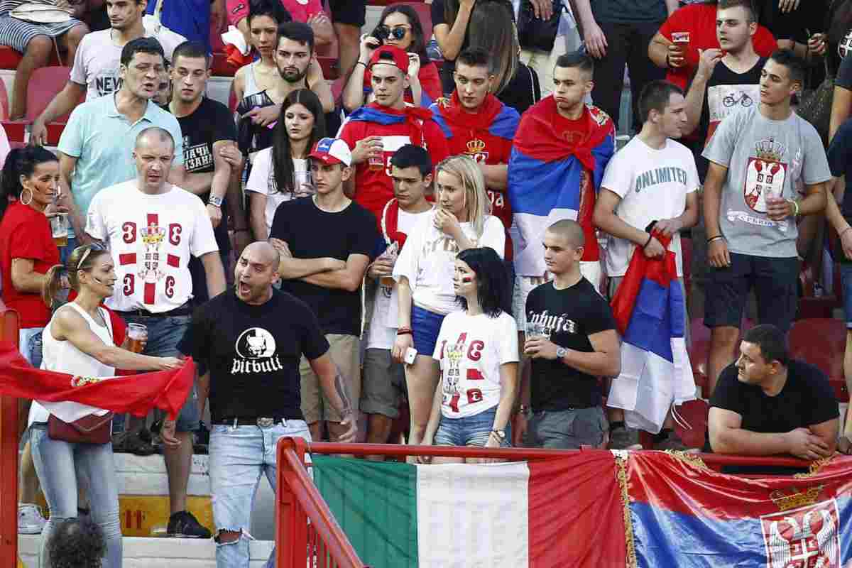 I tifosi della Serbia sugli spalti