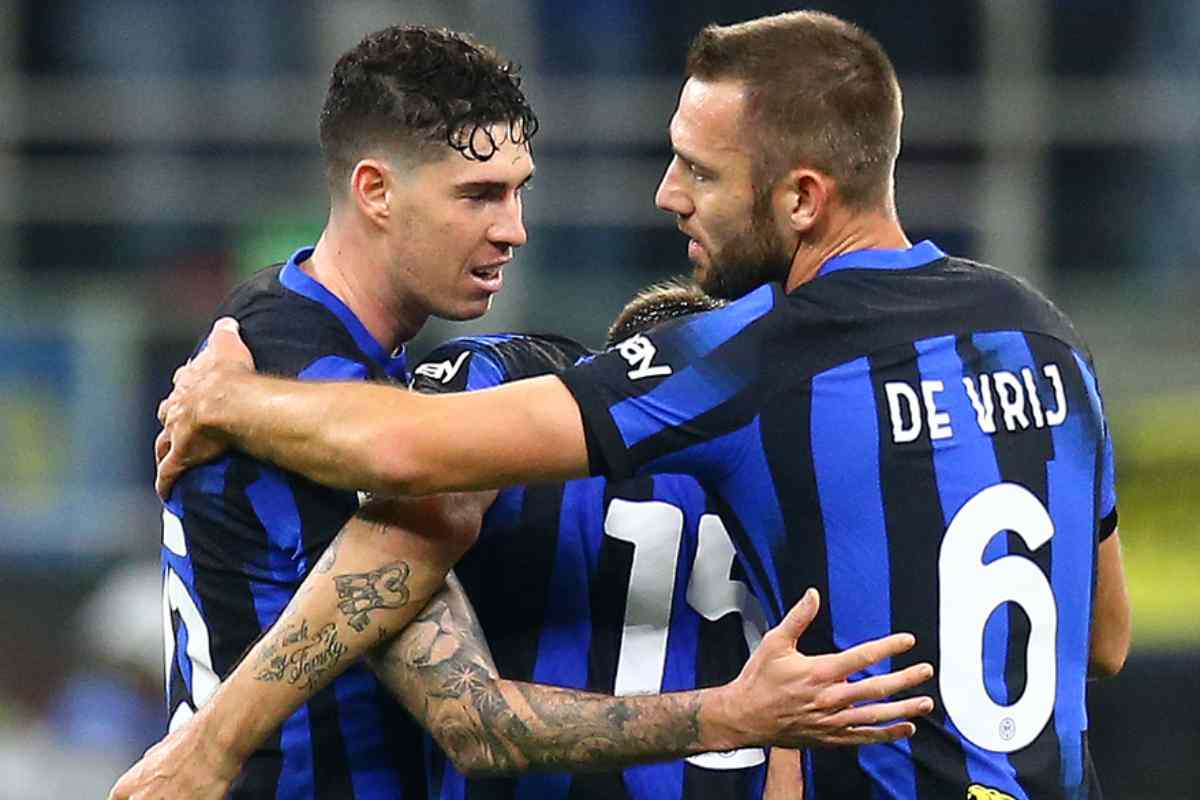 La difesa dell'Inter in campo