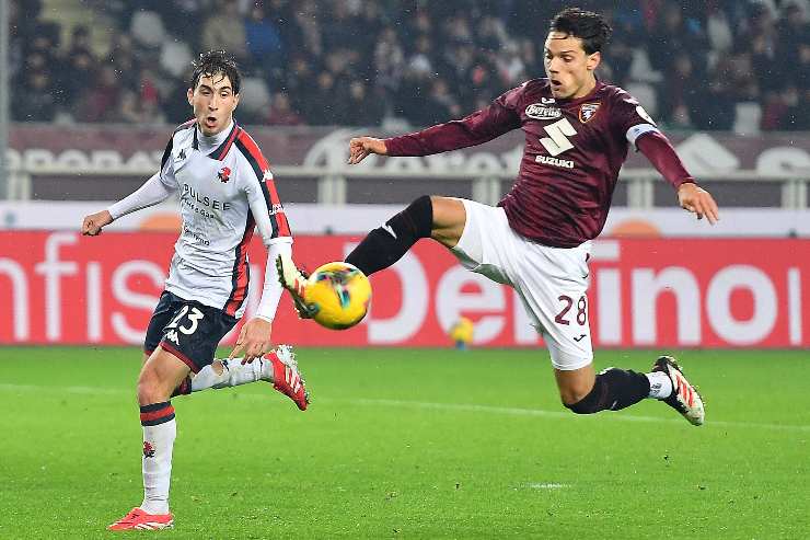 Samuele Ricci in campo contro il Genoa