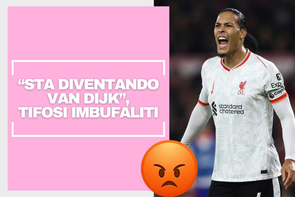 Van Dijk si sgola con indosso la maglia del Liverpool